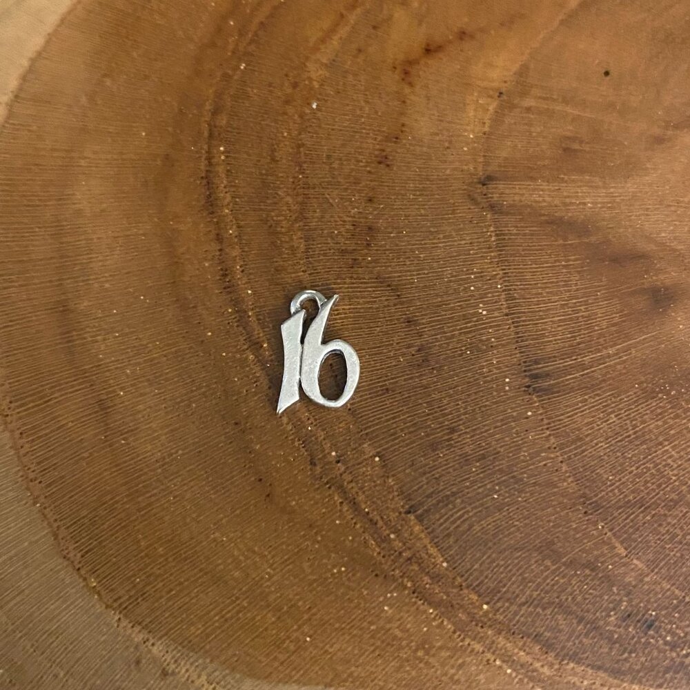 Retired James Avery Script 16 Charm, Sterling Sil… - image 1